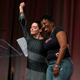 Rose McGowan with activist and #MeToo founder Tarana Burke (Photo: Rena Laverty/AFP/Getty Images)